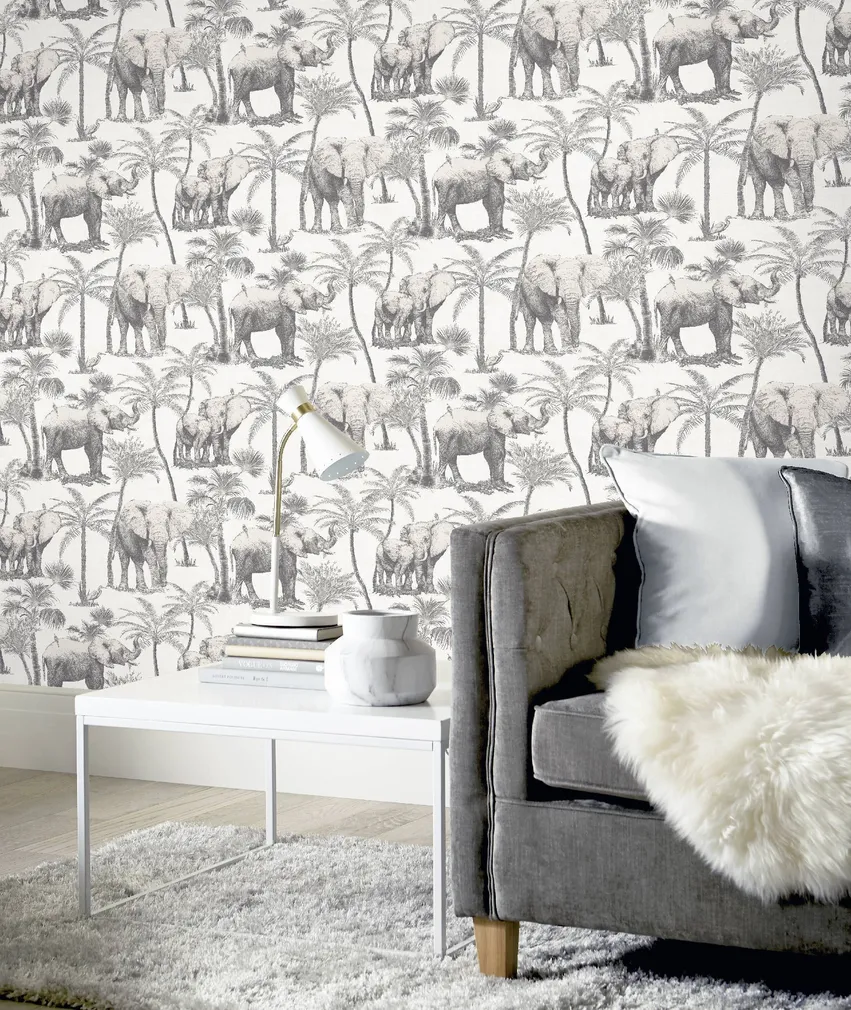 TAPEET ISELIIMUV ARTHOUSE P&S ELEPHANT GROVE CHARC 0,53X6M