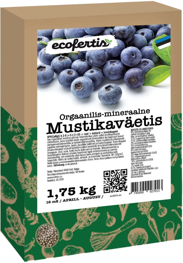 MUSTIKAVÄETIS ECOFERTIS ORGAANILIS-MINERAALNE 1,75KG