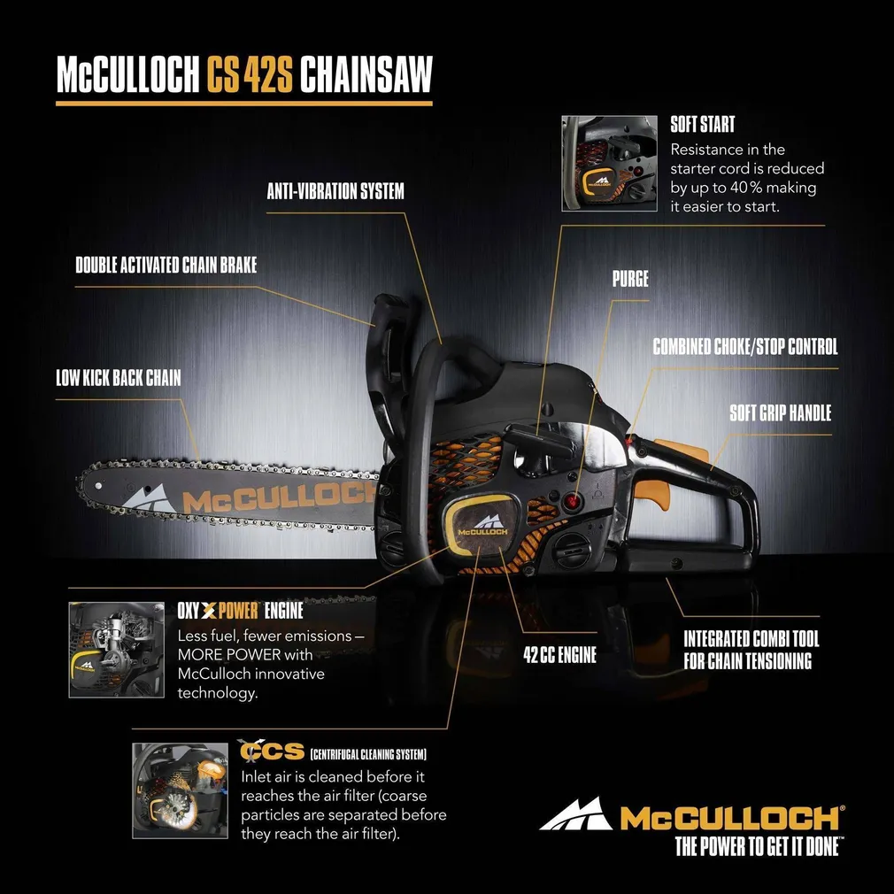 MOOTORSAAG MCCULLOCH CS 42S OXYPOWER VARUKETIGA
