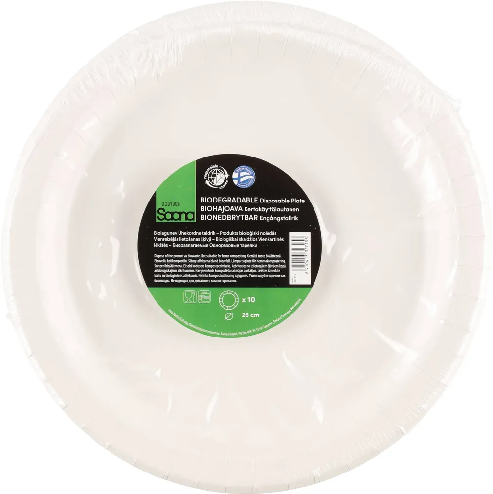 PAPPTALDRIKUD SAANA BBQ 26CM BIO 10TK