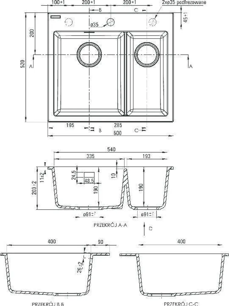 VALAMU GRANIIT DEANTE ERIDAN 600X520X190MM GRAFIIT METALLIK