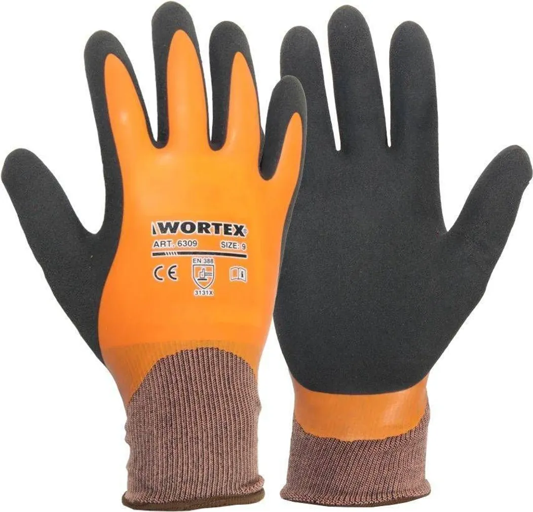 TÖÖKINDAD WORTEX KAHEKORDSE LATEKSKATTEGA ORANŽ 10