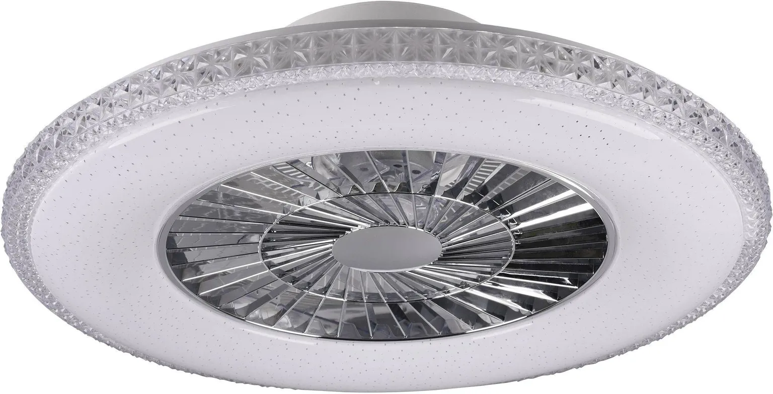 VALGUSTI VENTILAATORIGA TRIO HARSTAD LED 40W 5000LM KROOM