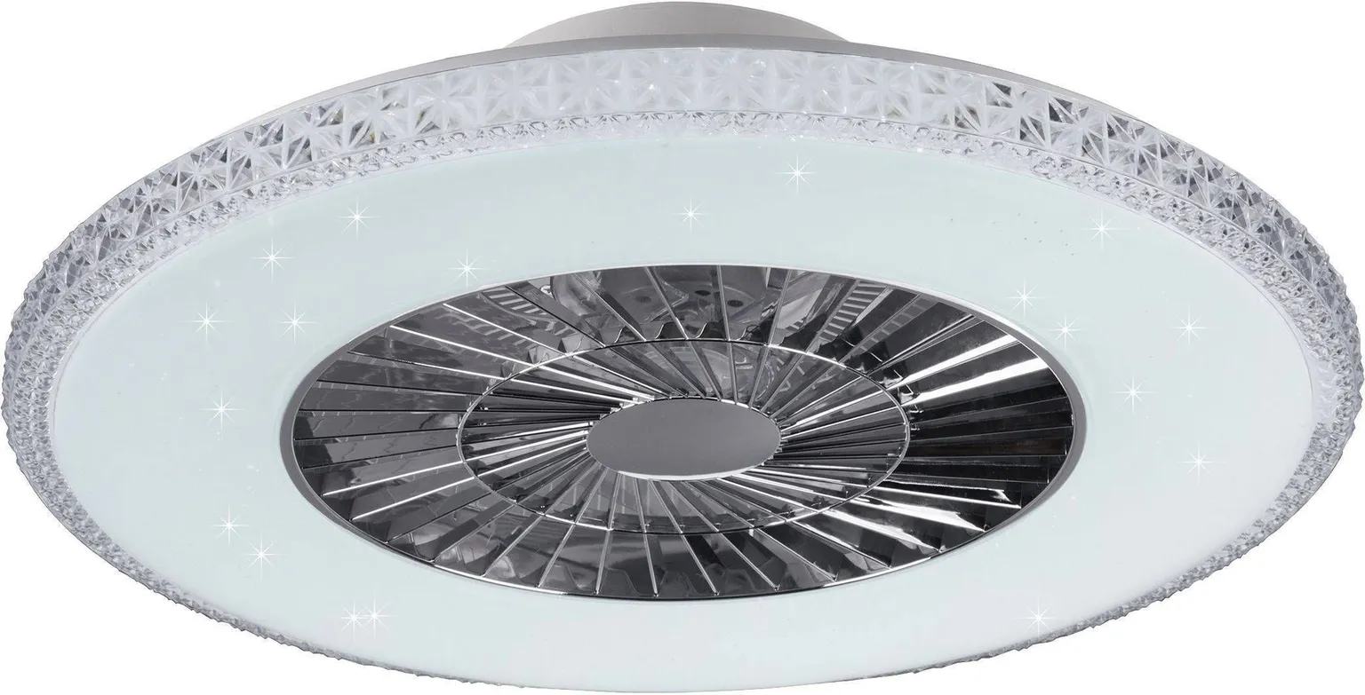 VALGUSTI VENTILAATORIGA TRIO HARSTAD LED 40W 5000LM KROOM