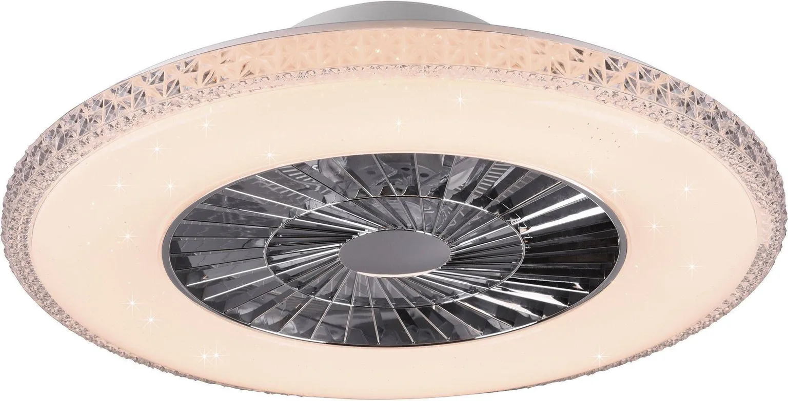 VALGUSTI VENTILAATORIGA TRIO HARSTAD LED 40W 5000LM KROOM