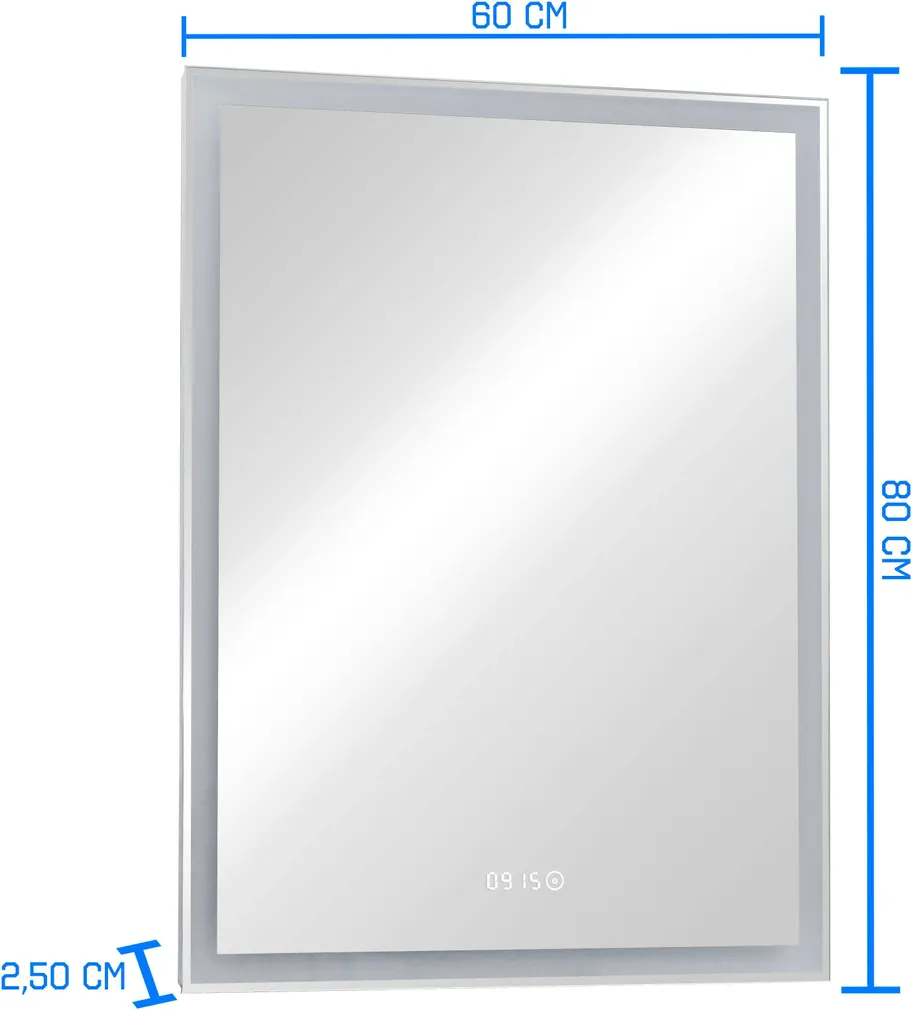 PEEGEL KONTINENT SEVILLA LED VALGUSTUSEGA 60X80CM KELL UDUEEMALDUS