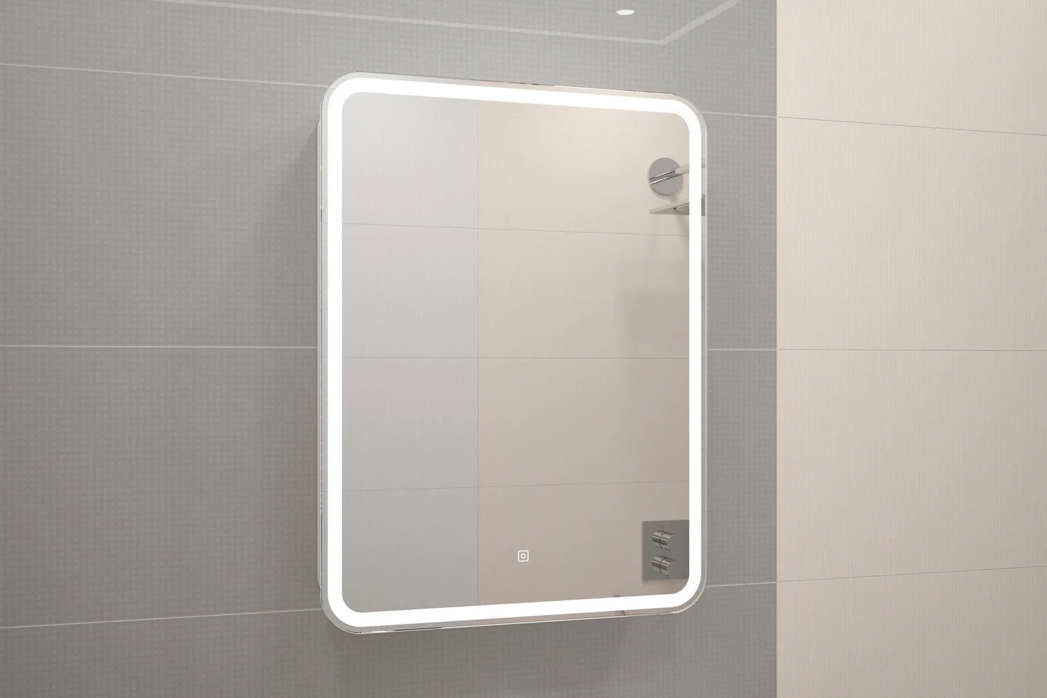 PEEGELKAPP KONTINENT ELLIOT 60X80X15CM VALGE VASAK