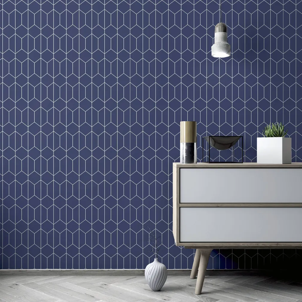 TAPEET ARTHOUSE LINEAR GEO NAVY