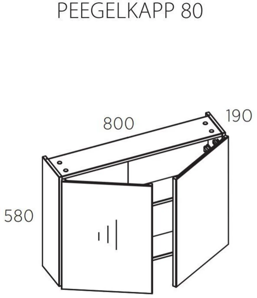 PEEGELKAPP BALTECO FORMA 80X58X19CM MUST MATT