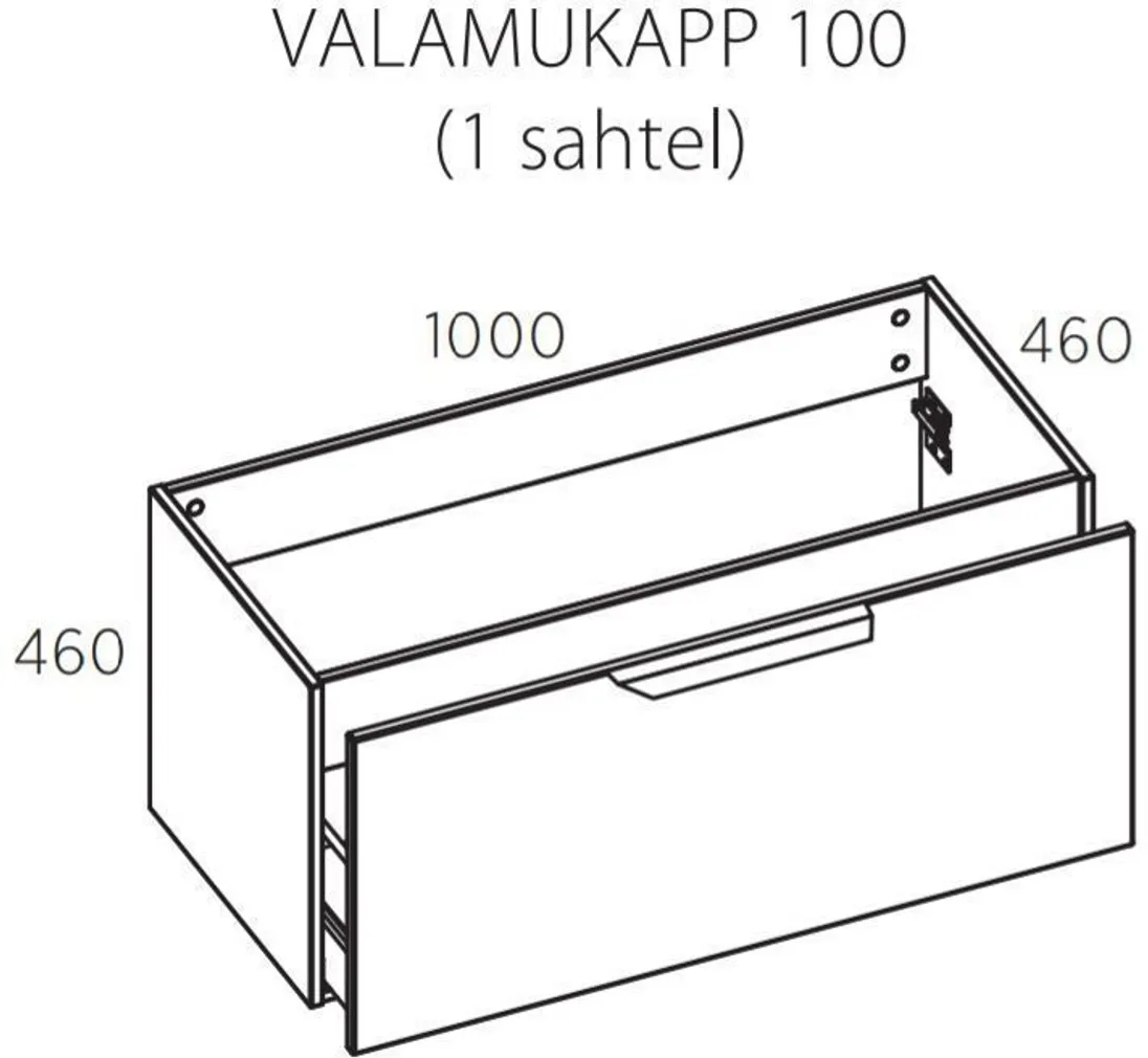 VALAMUKAPP BALTECO FORMA 100X46X46CM MUST MATT