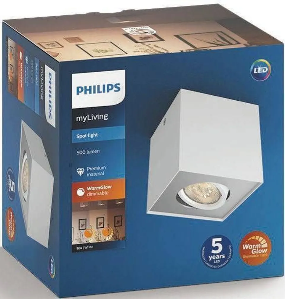 KOHTVALGUSTI PHILIPS BOX 1X4.5W (WGD) VALGE HÄMARDATAV