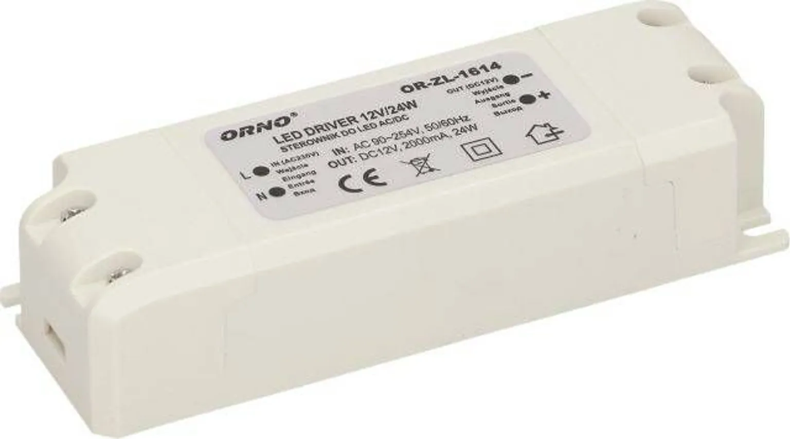 TRAFO ORNO LED AC/DC 12V/24W IP20