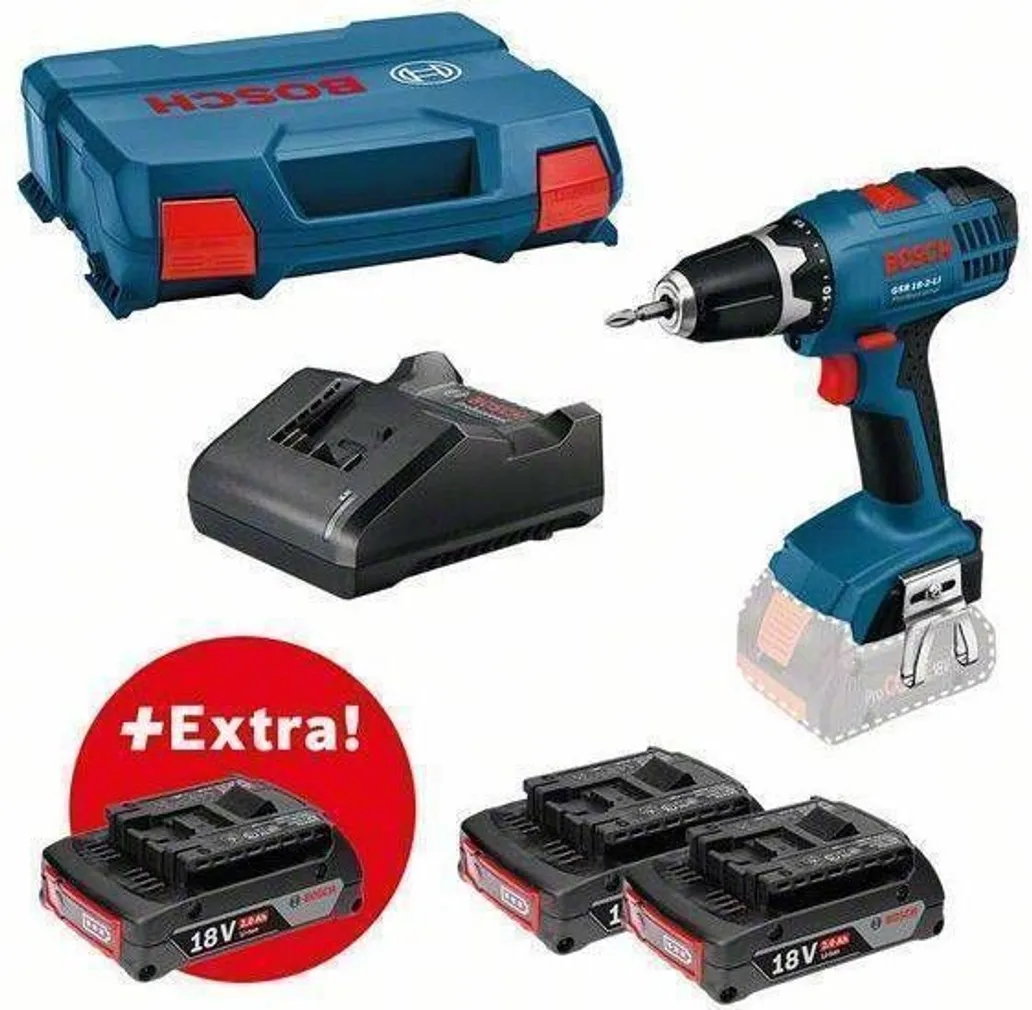 AKUTRELL BOSCH GSR 18-2-LI, 18V 3X2,0AH