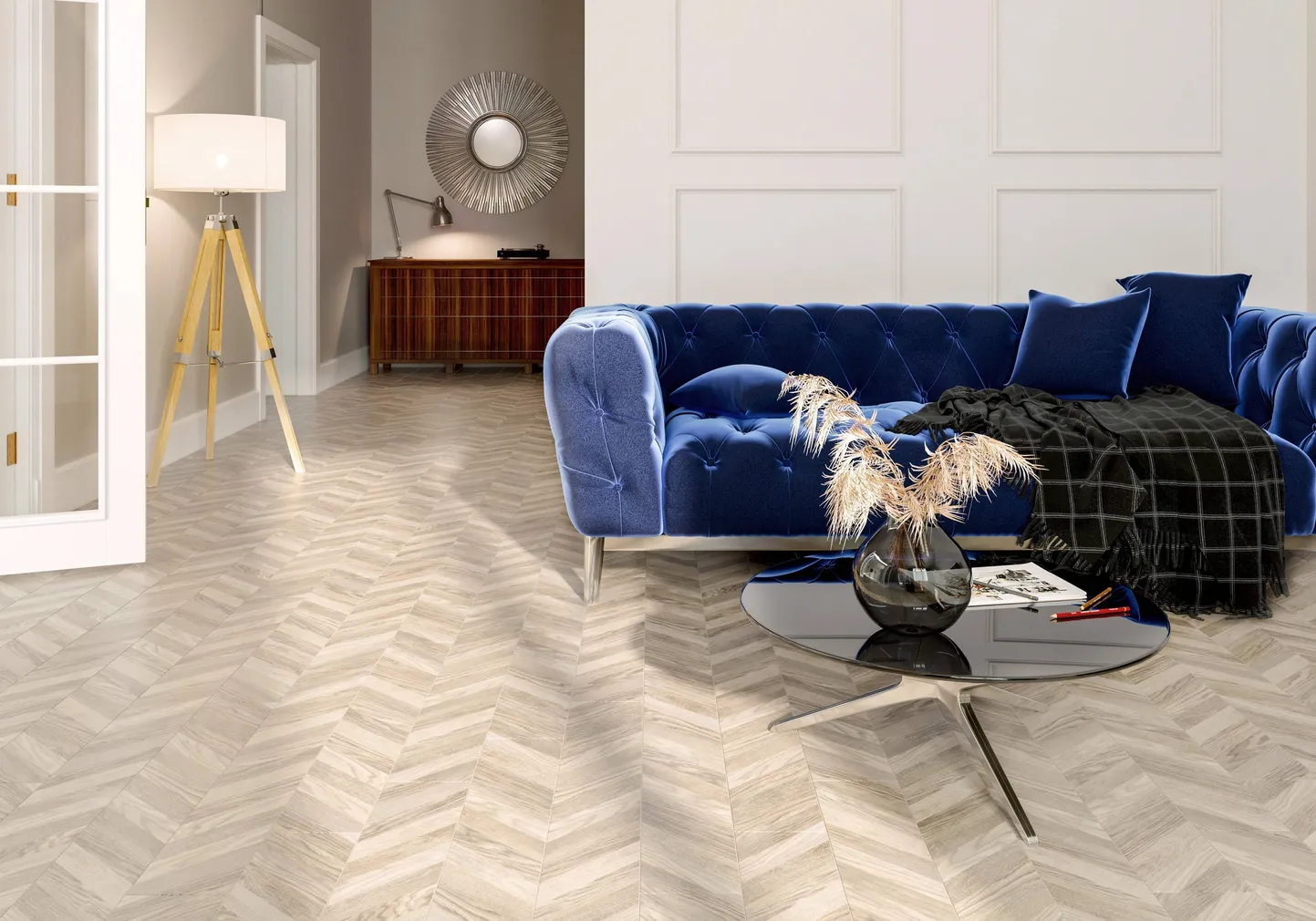 PÕRANDAPLAAT GOLDEN TILE WOOD SHEVRON BEIGE RIGHT 15X90CM 1,08M² PAKIS