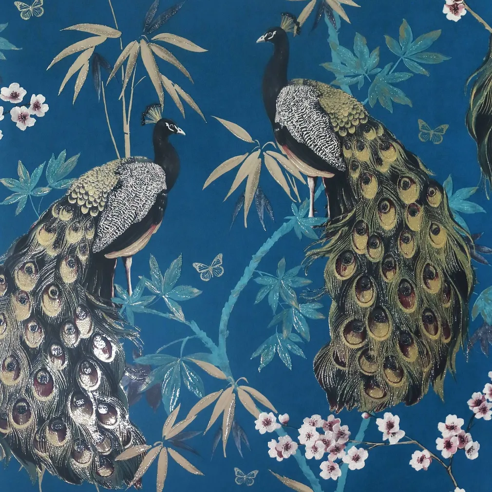 TAPEET ARTHOUSE OPULENT PEACOCK TEAL & GOLD