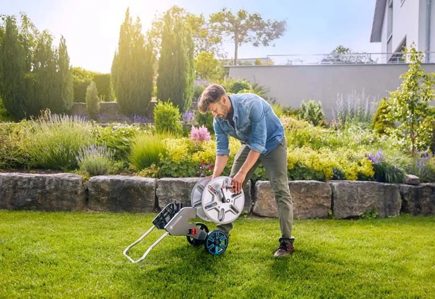 VOOLIKUKÄRU GARDENA CLEVERROLL M EASY METALLIST 25M