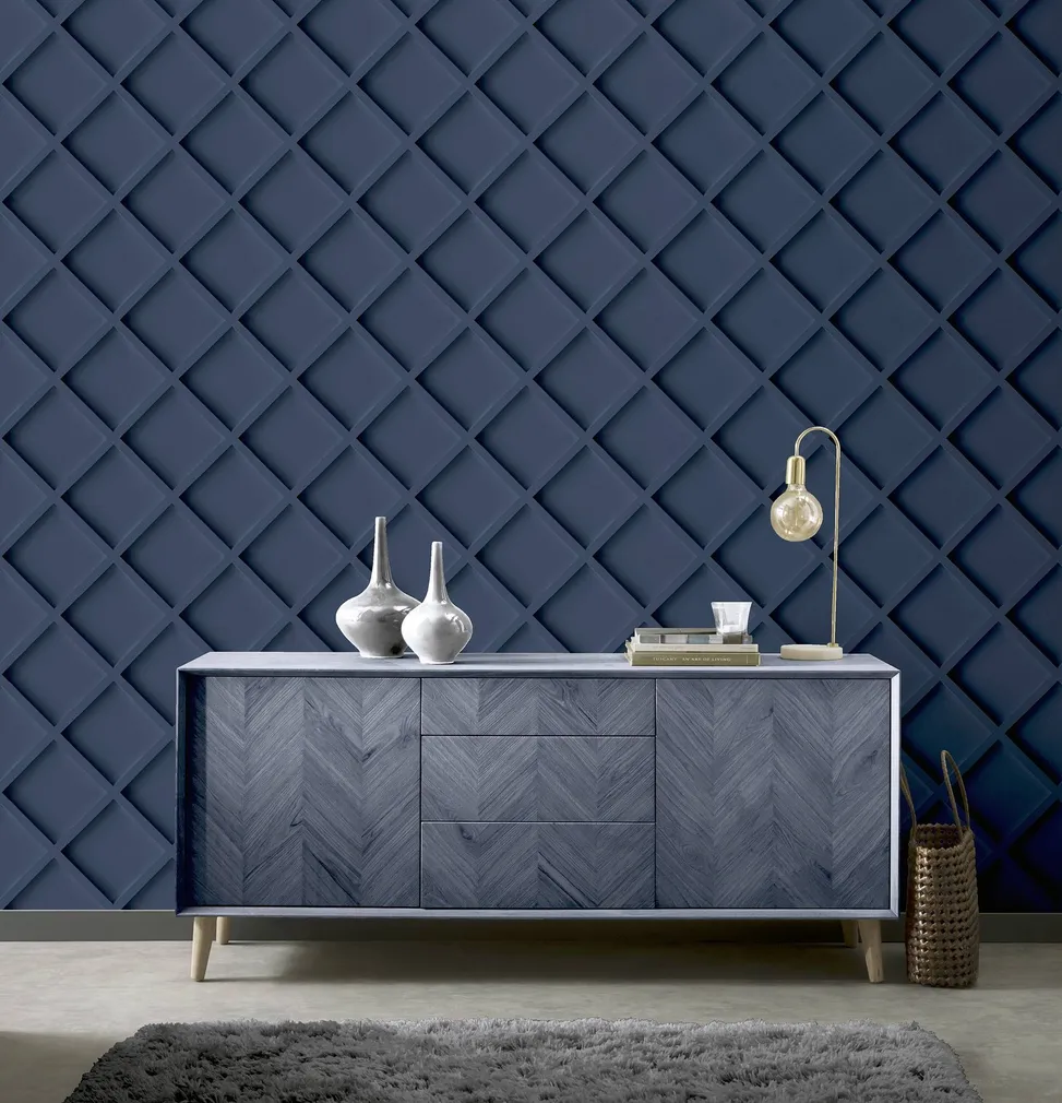 TAPEET ARTHOUSE WOOD TRELLIS NAVY