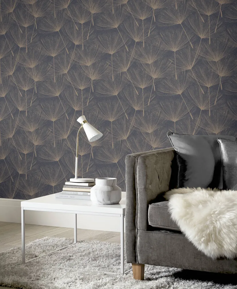 TAPEET ARTHOUSE HARMONY DANDELION CHARCOAL/ROSE GLD