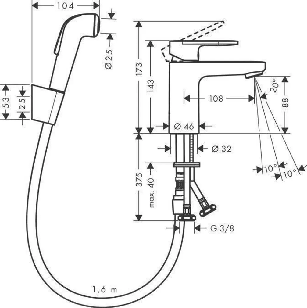 VALAMUSEGISTI HANSGROHE VERNIS 100 HG71215000 BIDEEDUŠIGA KROOM