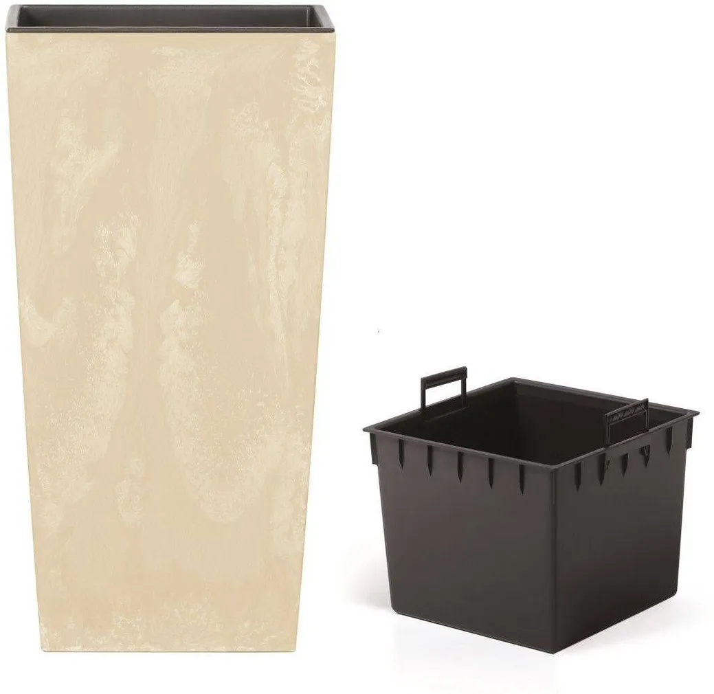 LILLEPOTT PROSPERPLAST URBI SQUARE 29,5CM, KREEMJAS BETOONI IMITATSIOON