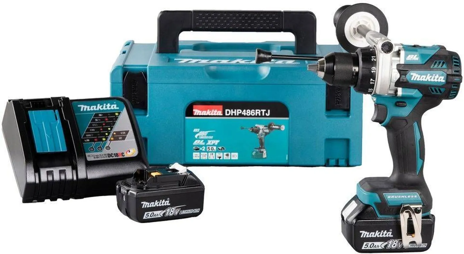 AKULOOKTRELL MAKITA DHP486RTJ 18V 2X5AH 130 65NM HARJADETA Bauhof