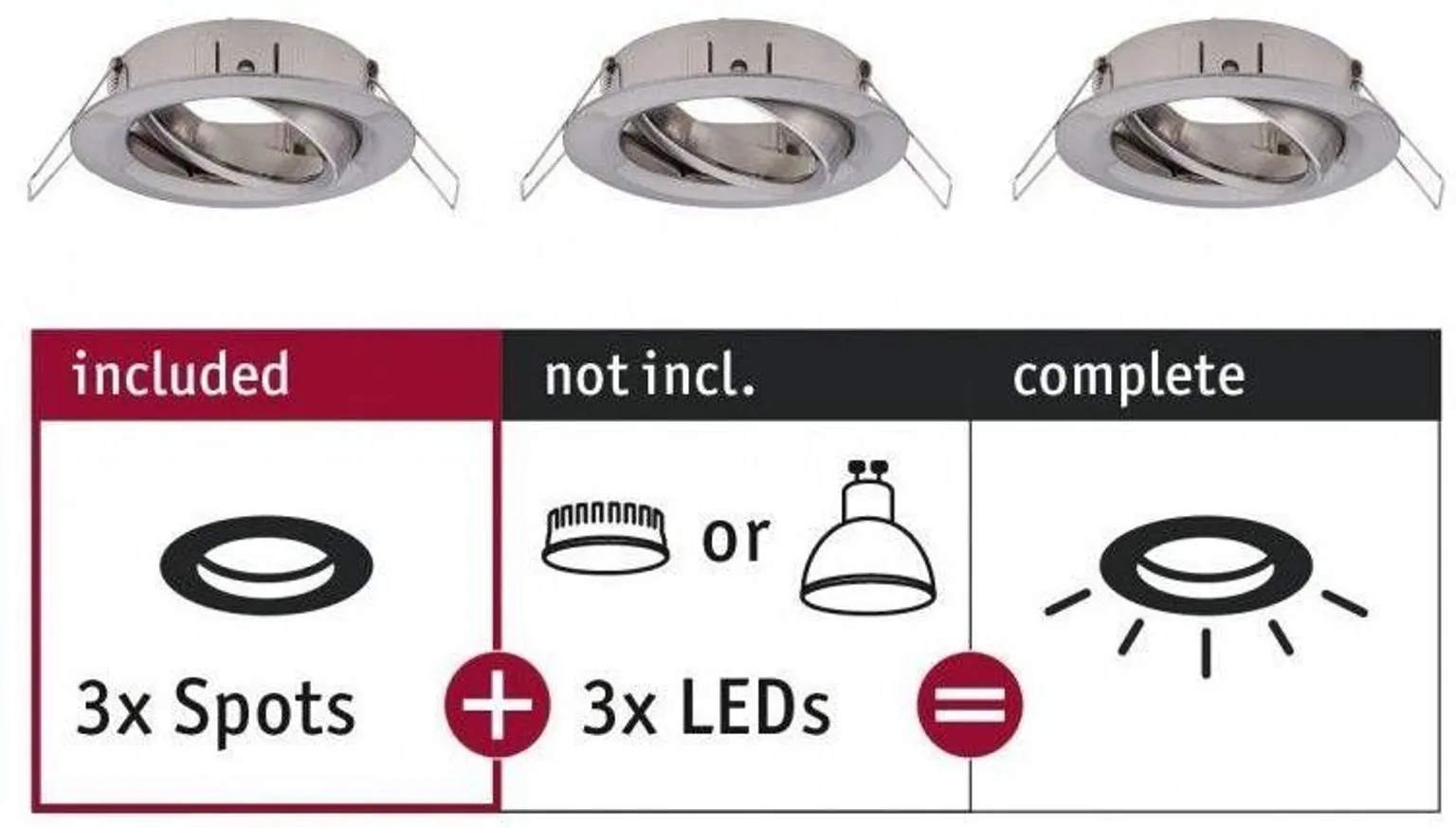 ALLVALGUSTI PAULMANN KOMPLEKT CHOOSE 3X10W LED IP23 SUUNATAV MET.