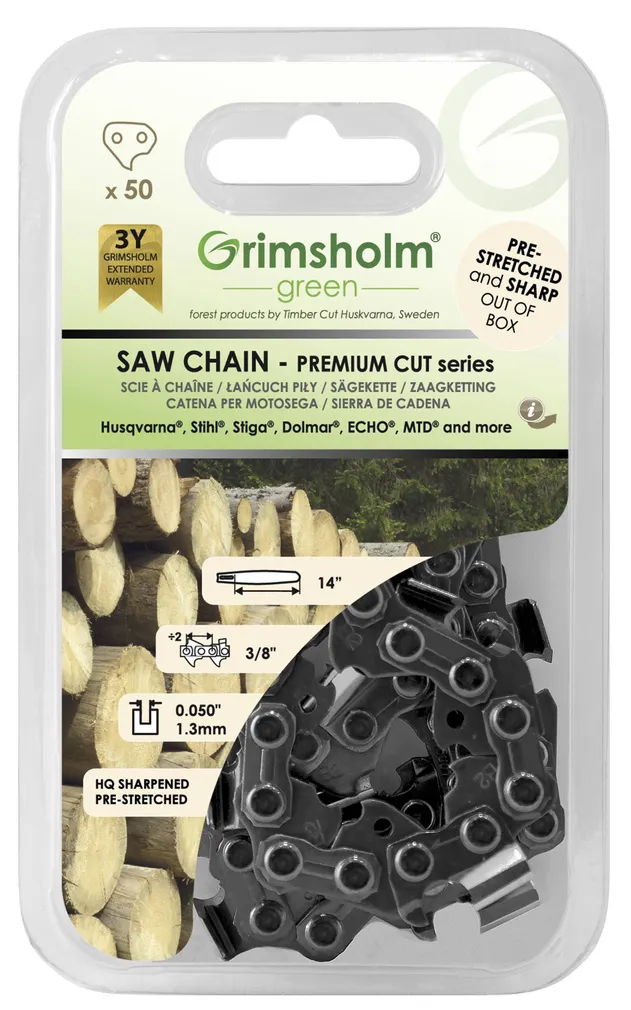 SAEKETT GRIMSHOLM PREMIUM CUT 50DL 3/8" 0,050" 1,3MM 14"