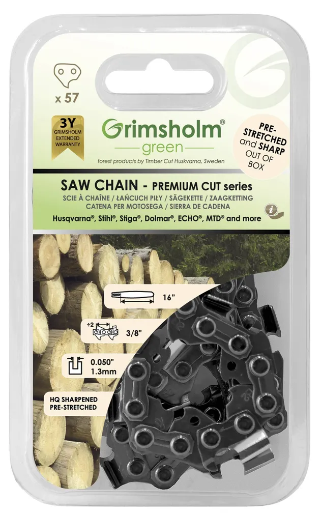 SAEKETT GRIMSHOLM PREMIUM CUT 57DL 3/8" 0,050" 1,3MM 16"