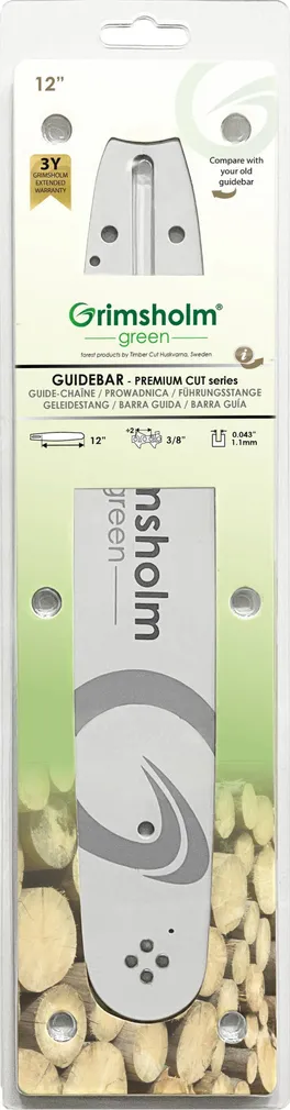 JUHTPLAAT GRIMSHOLM PREMIUM CUT 12" 3/8" 0,043" 1,1MM