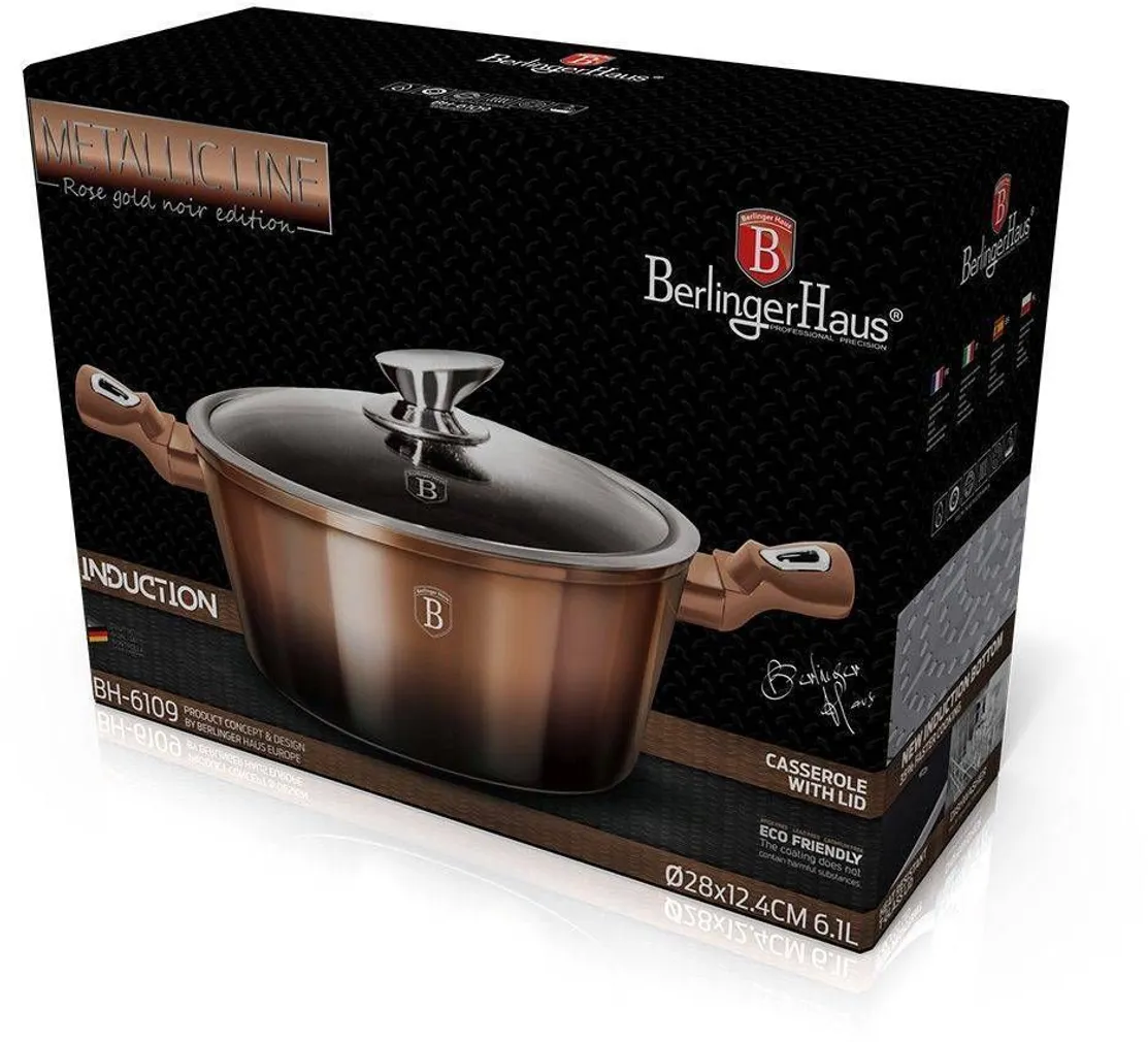 POTT KAANEGA 28CM, BERLINGER HAUS METALLIC LINE ROSE GOLD NOIR EDITION