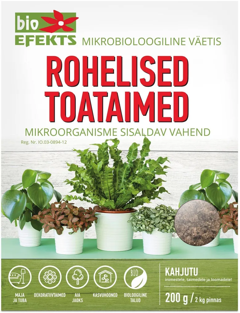 MIKROBIOLOOGILINE VÄETIS BIOEFEKTS LEHTDEKORATIIVSETELE TOATAIMEDELE 200G