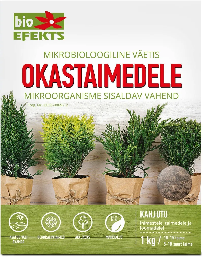 MIKROBIOLOOGILINE VÄETIS BIOEFEKTS OKASPUUDELE 1KG