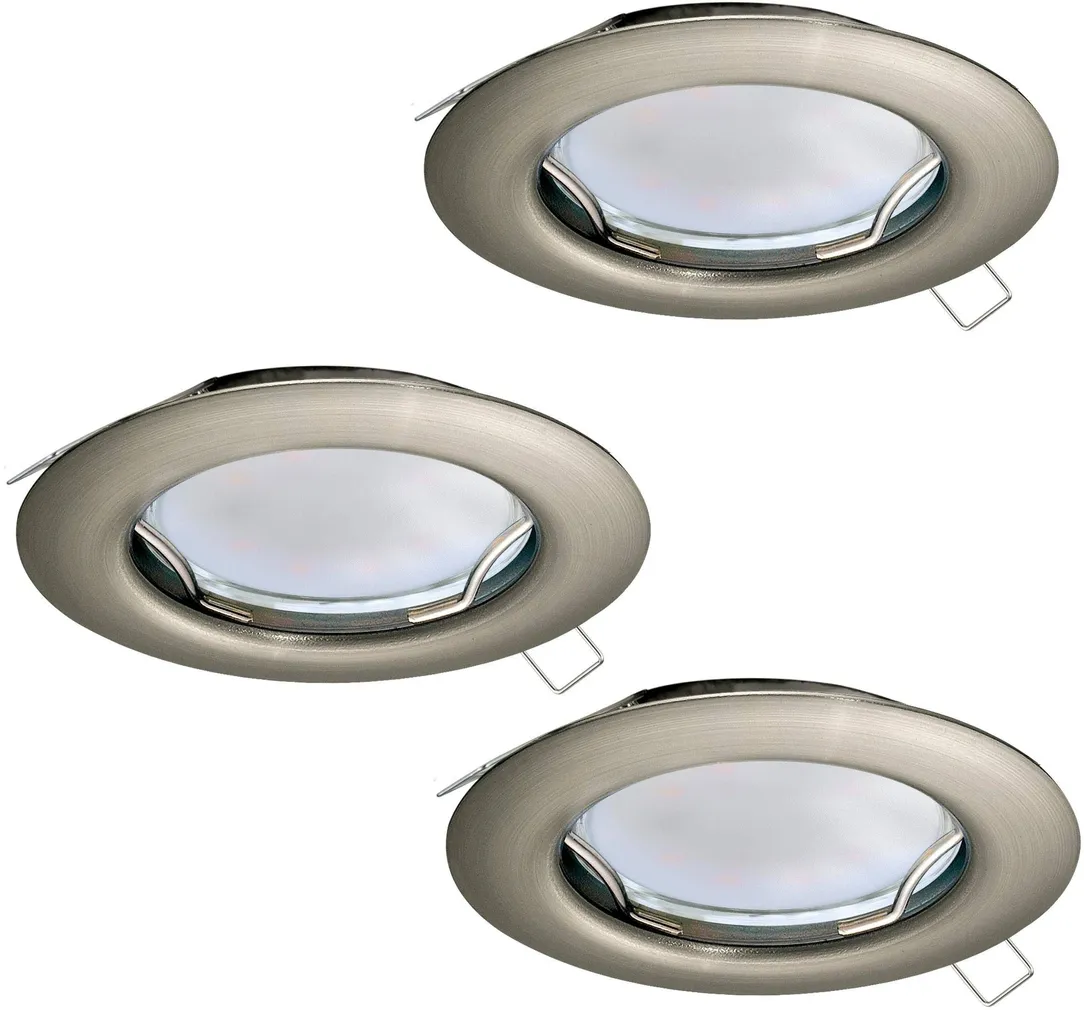 RIPPLAEVALGUSTI EGLO PENETO 3X3W LED 240LM 3000K Ø78MM S.NIKKEL