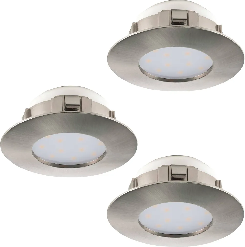 RIPPLAEVALGUSTI EGLO PINEDA 3X4,9W LED 460LM 3000K Ø78MM M.NIKKEL