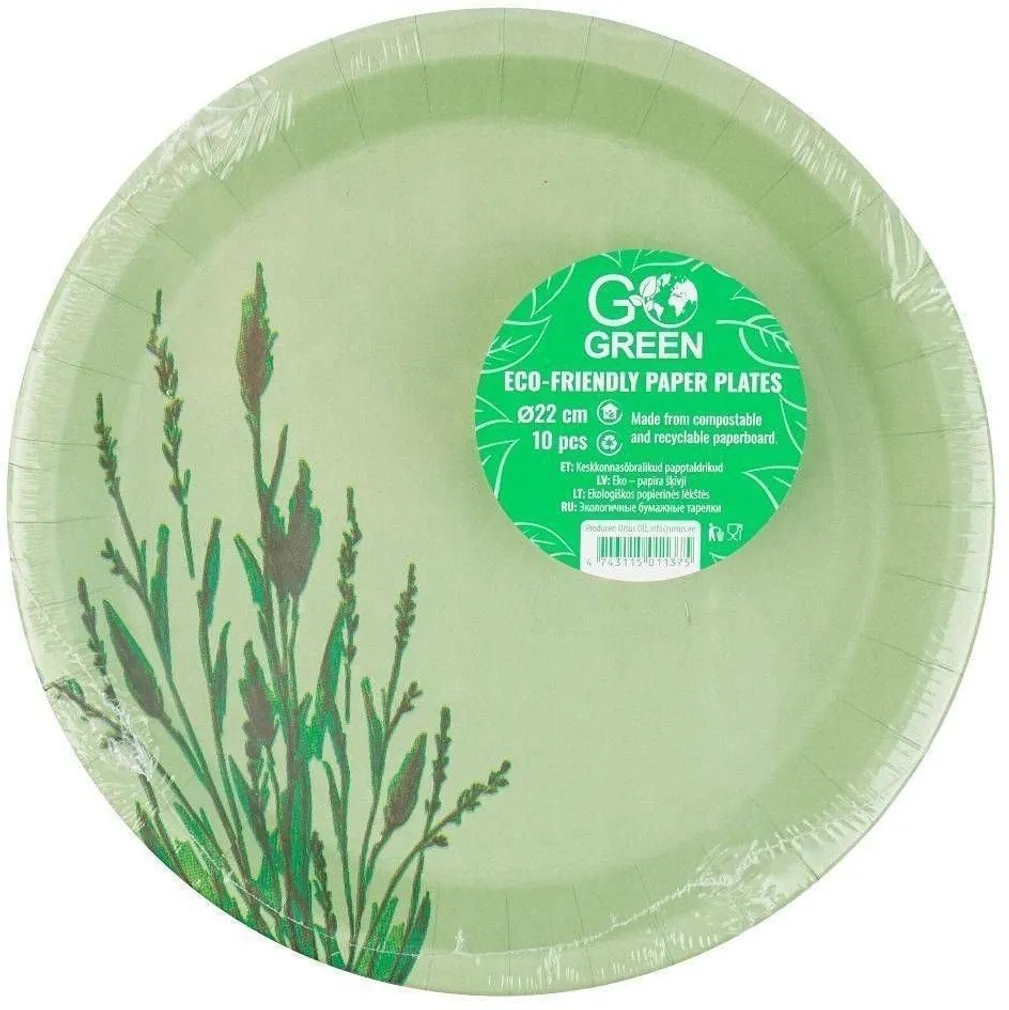 PAPPTALDRIKUD GO GREEN PILLIROOG 22CM 10TK PAKIS