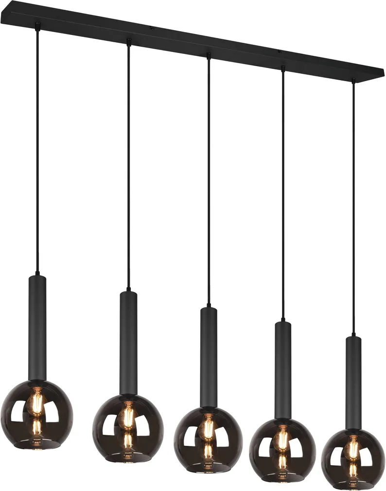 LAELAMP TRIO CLAYTON 5XE27 115CM MATT MUST