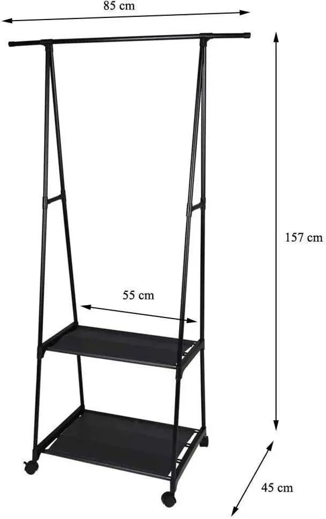 RIIDESTANGE STORAGE SOLUTIONS 2 RIIULIGA 55-85X45X157CM, MUST