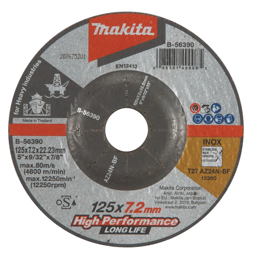LIHVKETAS MAKITA 125X7,2MM AZ24N-BF,METALL/ROOSTEVABA