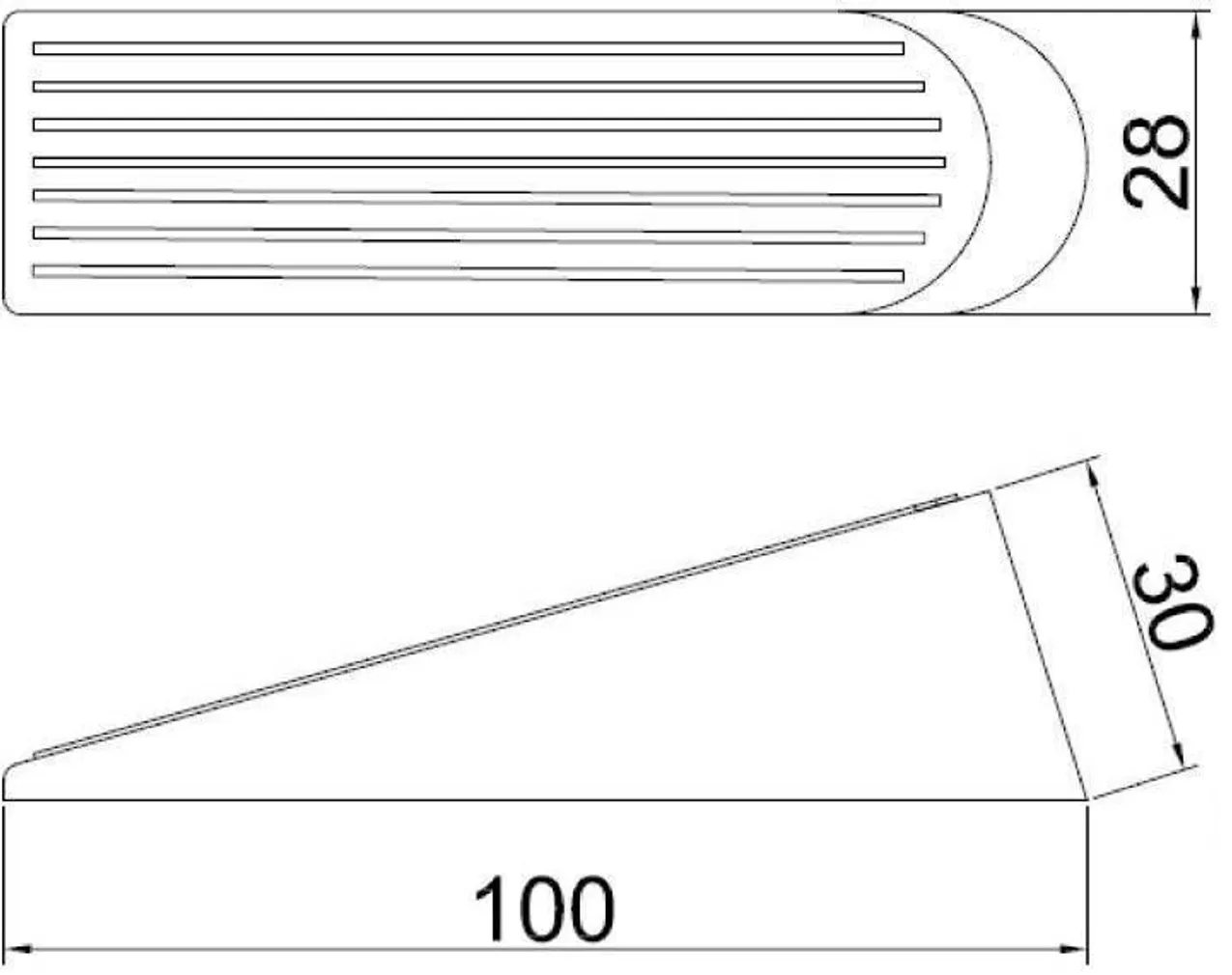 KUMMIST UKSETÕKIS FISKOSTAR 30X100 MM, KIIL MU