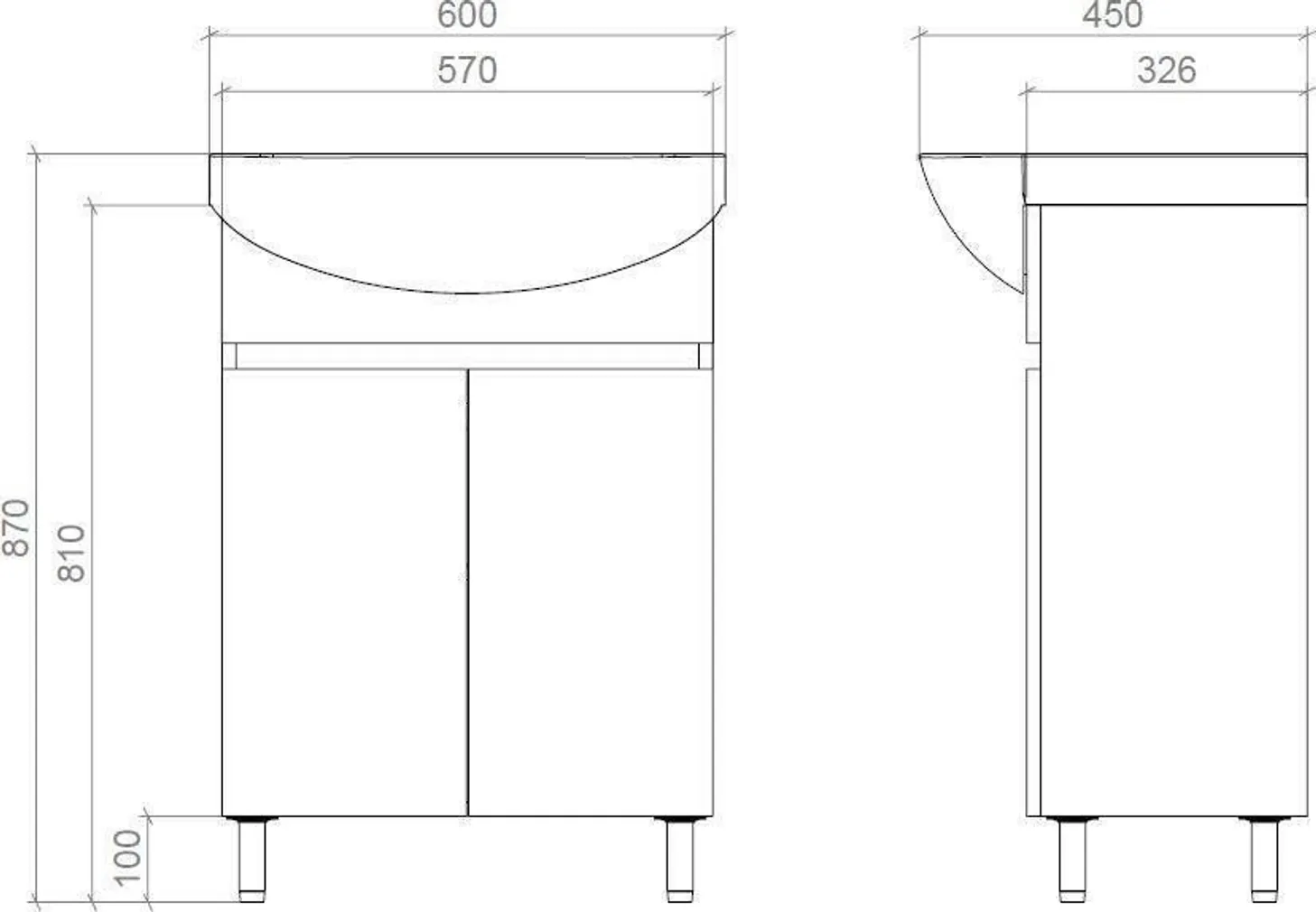 VALAMUKAPP MIRATER MIRA 60X45X87CM VALAMUGA VALGE
