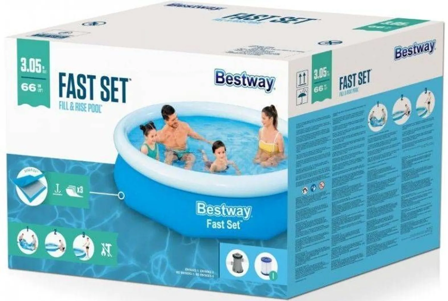 BASSEIN BESTWAY 305X66CM KOMPLEKT