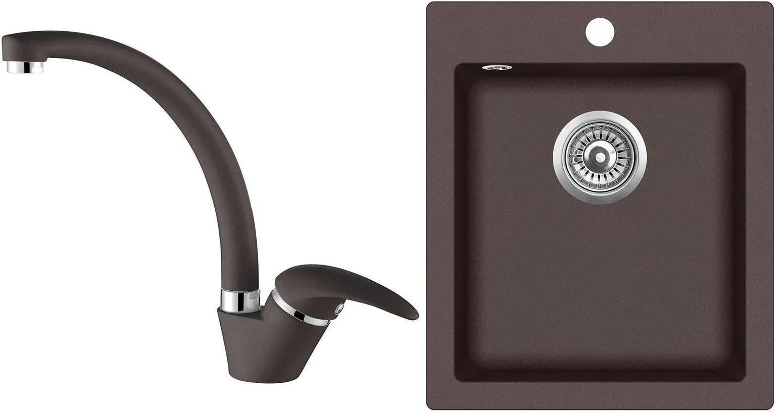 VALAMU JA SEGISTI KOMPLEKT AQUASANITA SQS100W+2813 GRANIIT TUME PRUUN