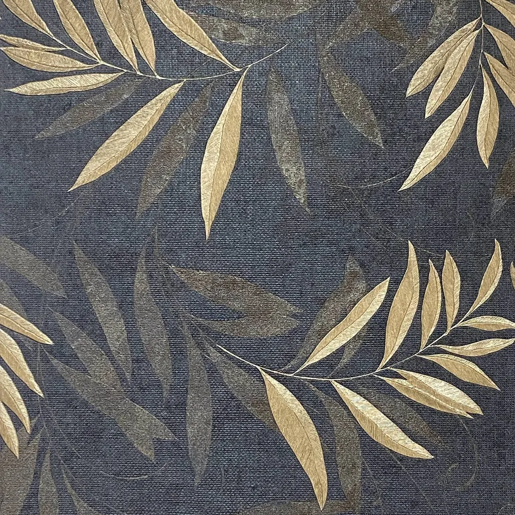 TAPEET ARTHOUSE LUXURY LEAF NAVY CHAMPAGNE 0,64X10,05M