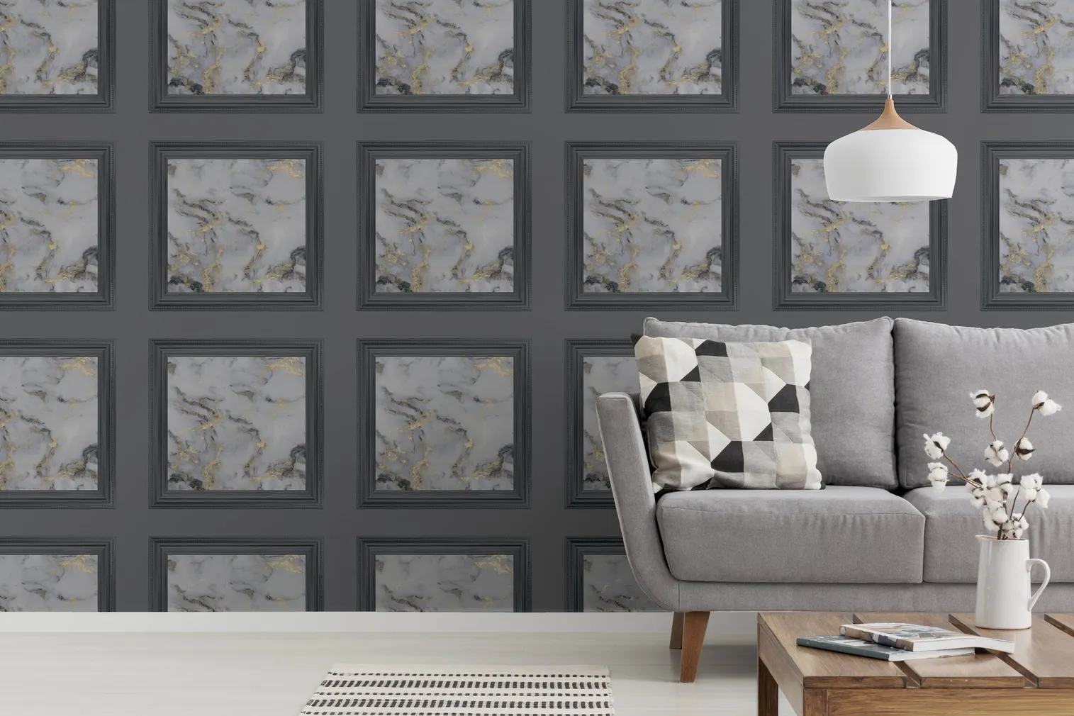 TAPEET ARTHOUSE BAHIA PANEL CHARCOAL 0,53X10,05M