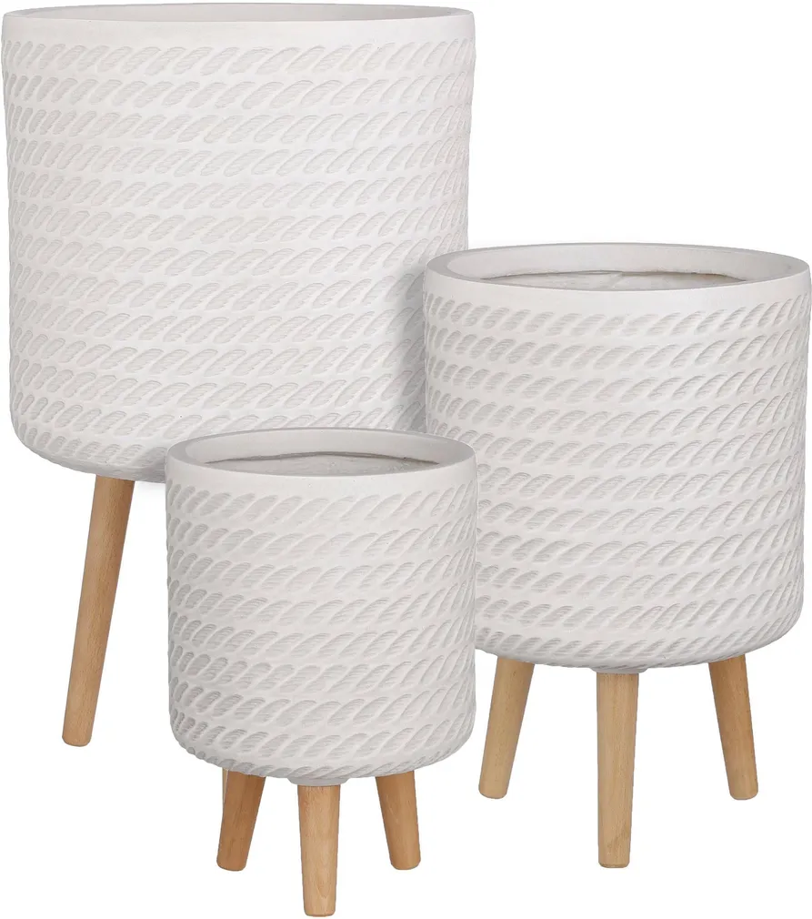 ÜMBRISPOTT MICA DECORATIONS CORDA KOMPLEKT 3-OSALINE VALGE