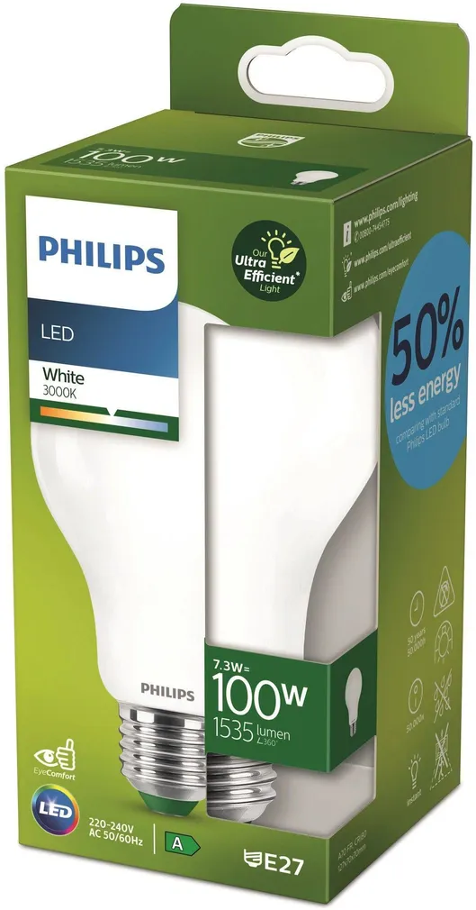 LED LAMP PHILIPS ULTRA 7,3W E27 3000K 1535LM