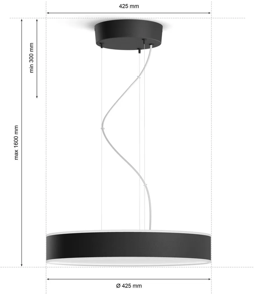 LAELAMP PHILIPS HUE ENRAVE 33,5W 4300LM 2200-6500K HUE MUST