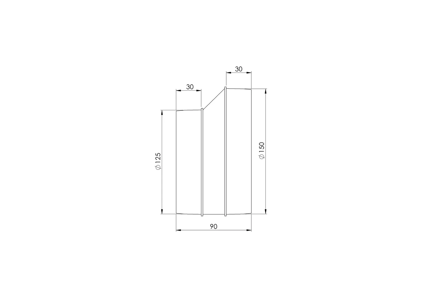 ÜLEMINEK EUROPLAST PLAST 150-125MM AP150-125