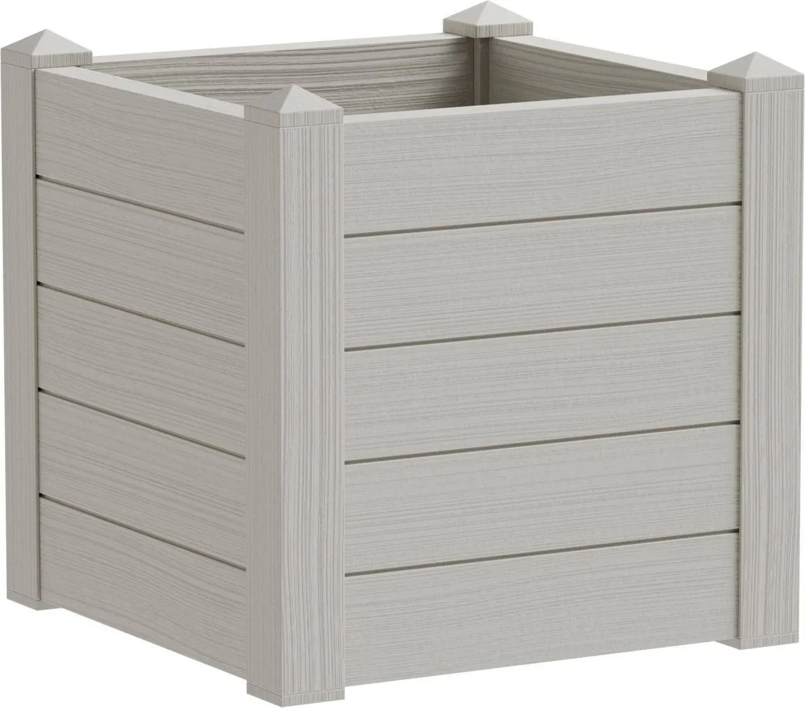 LILLEPOTT TERAPLAST TRAMA 001 42X42X40CM VALGE