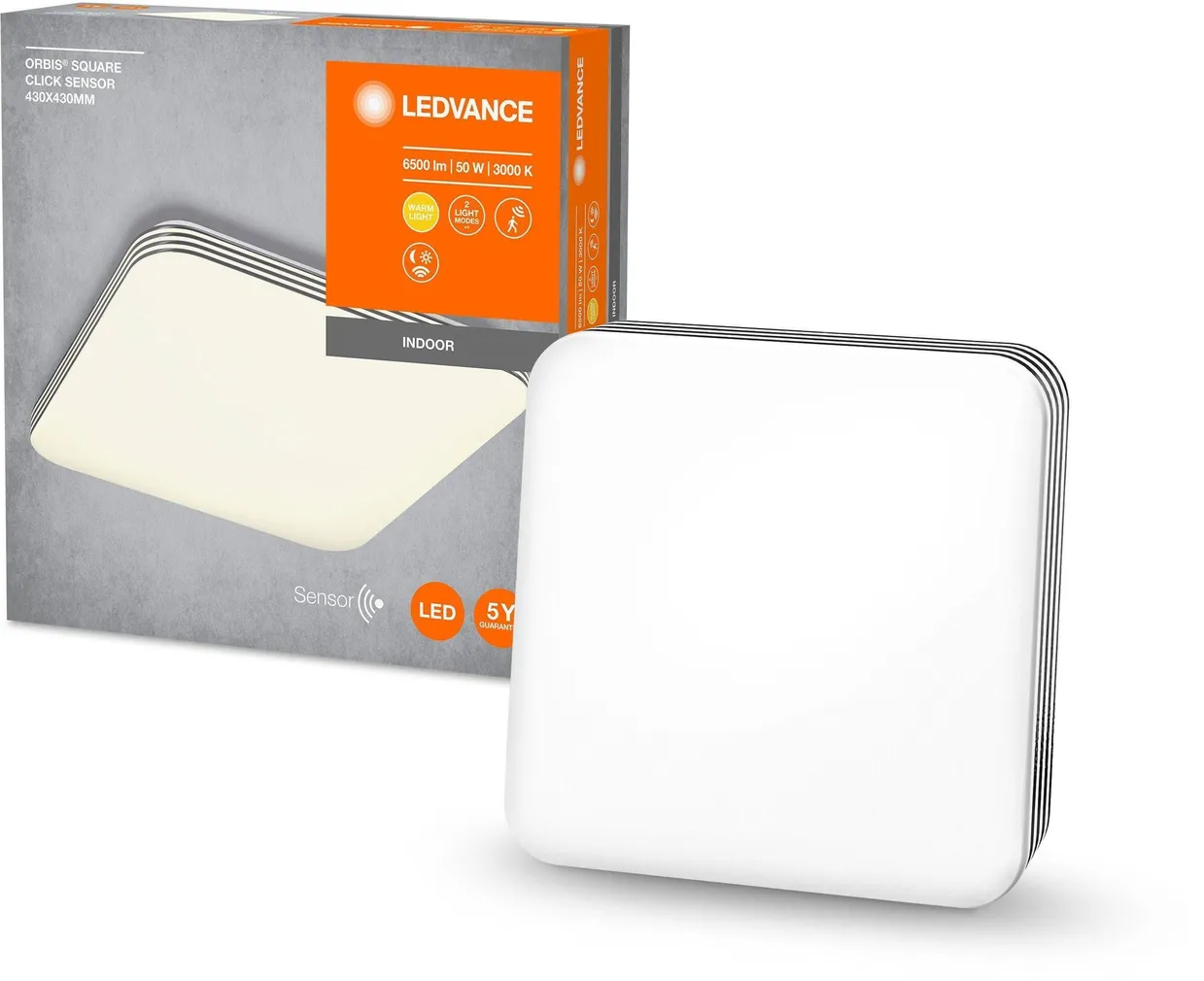 PLAFOON LEDVANCE ORBIS SQUARE 430 50W 6500LM CLICKSENSOR